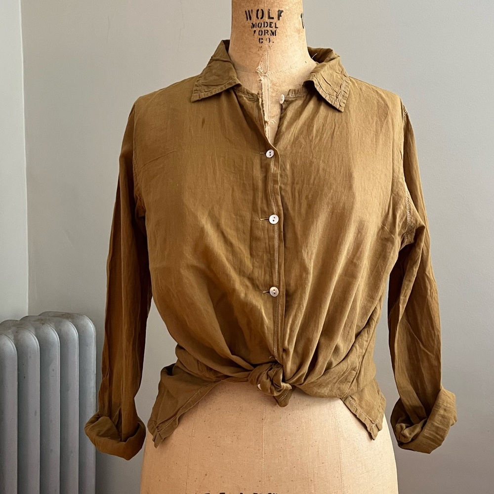 Auntie Oti Khadi Cotton Button-up Shirt Blouse